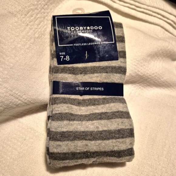 Tooby Doo girls footless sweater tights leggings 2 tone gray NEW - Picture 5 of 6